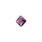 PRESTIGE Crystal, #6431 Princess Cut Pendant 9mm, Amethyst (1 Piece)