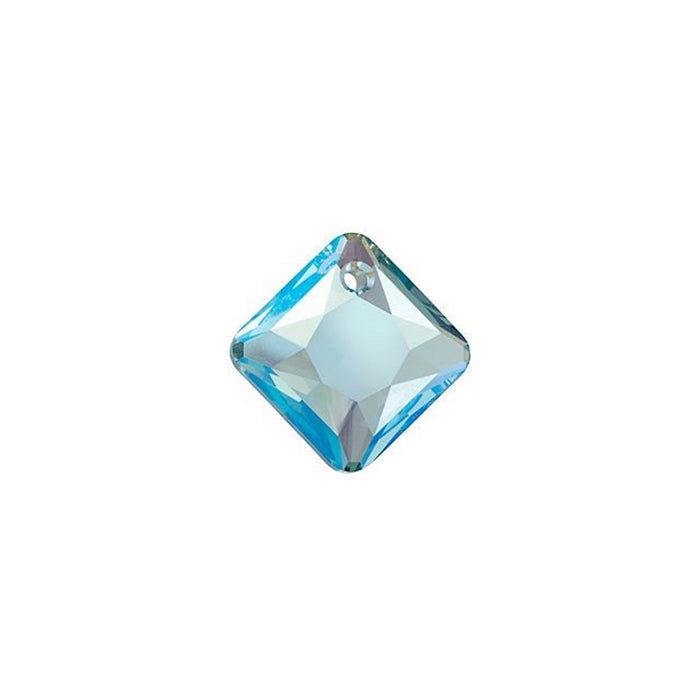 PRESTIGE Crystal, #6431 Princess Cut Pendant 12mm, Aquamarine Shimmer (1 Piece)