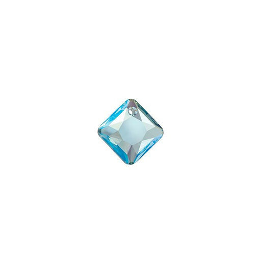 PRESTIGE Crystal, #6431 Princess Cut Pendant 9mm, Aquamarine Shimmer (1 Piece)