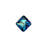 PRESTIGE Crystal, #6431 Princess Cut Pendant 12mm, Bermuda Blue (1 Piece)