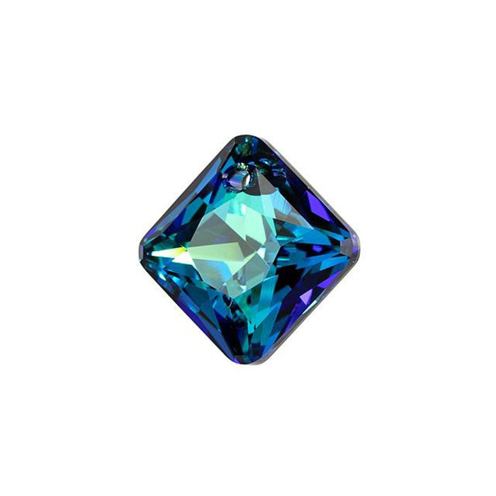 PRESTIGE Crystal, #6431 Princess Cut Pendant 16mm, Bermuda Blue (1 Piece)