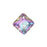 PRESTIGE Crystal, #6431 Princess Cut Pendant 16mm, Crystal Vitrail Light (1 Piece)