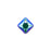 PRESTIGE Crystal, #6431 Princess Cut Pendant 9mm, Emerald Shimmer (1 Piece)