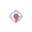 PRESTIGE Crystal, #6431 Princess Cut Pendant 12mm, Light Rose Shimmer (1 Piece)
