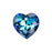 PRESTIGE Crystal, #6432 Heart Cut Pendant 11mm, Bermuda Blue (1 Piece)