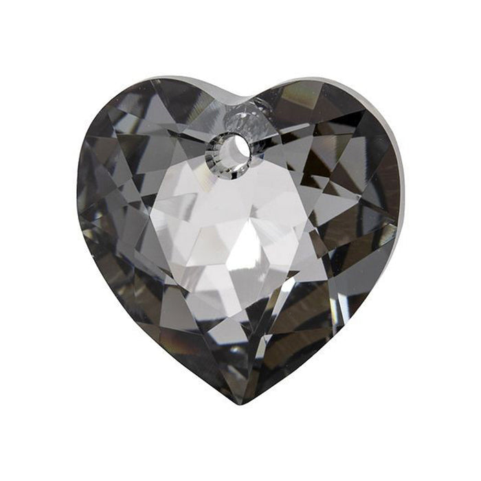 PRESTIGE Crystal, #6432 Heart Cut Pendant 15mm, Crystal Silver Night (1 Piece)