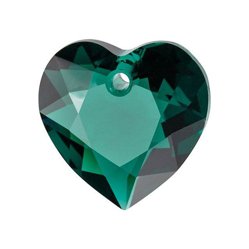 PRESTIGE Crystal, #6432 Heart Cut Pendant 15mm, Emerald (1 Piece)