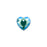 PRESTIGE Crystal, #6432 Heart Cut Pendant 11mm, Emerald Shimmer (1 Piece)
