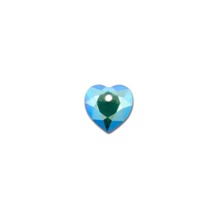 PRESTIGE Crystal, #6432 Heart Cut Pendant 8mm, Emerald Shimmer (1 Piece)