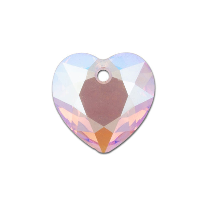 PRESTIGE Crystal, #6432 Heart Cut Pendant 15mm, Light Rose Shimmer (1 Piece)