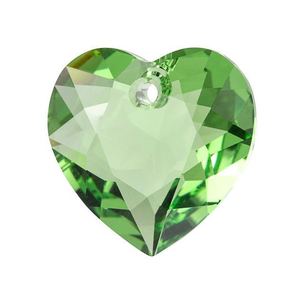 PRESTIGE Crystal, #6432 Heart Cut Pendant 15mm, Peridot (1 Piece)