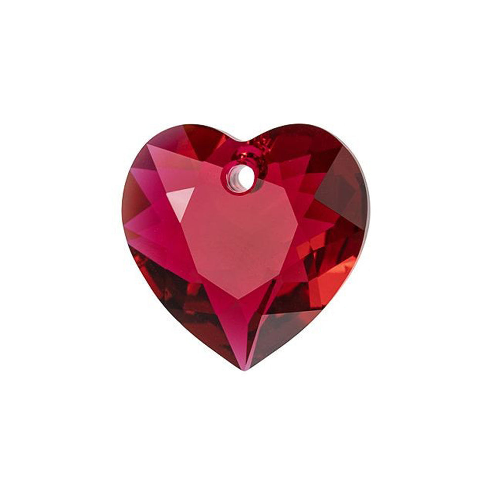 PRESTIGE Crystal, #6432 Heart Cut Pendant 11mm, Scarlet (1 Piece)