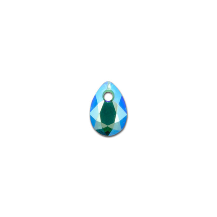 PRESTIGE Crystal, #6433 Pear Cut Pendant 9mm, Emerald Shimmer (1 Piece)