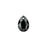 PRESTIGE Crystal, #6433 Pear Cut Pendant 12mm, Jet (1 Piece)