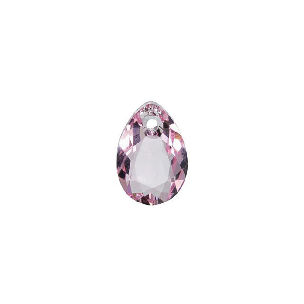 PRESTIGE Crystal, #6433 Pear Cut Pendant 12mm, Light Rose (1 Piece)