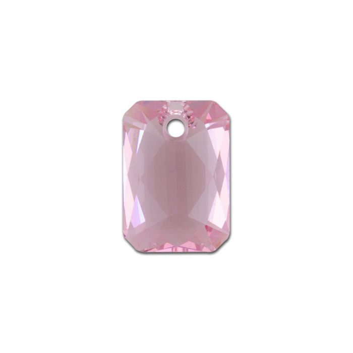 PRESTIGE Crystal, #6435 Emerald Cut Pendant 12mm, Light Rose (1 Piece)