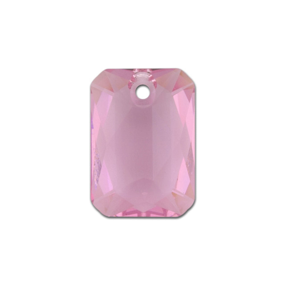 PRESTIGE Crystal, #6435 Emerald Cut Pendant 16mm, Light Rose (1 Piece)