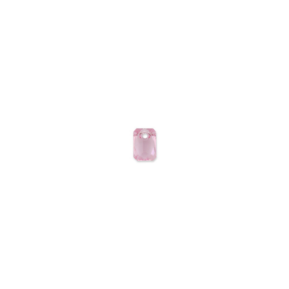 PRESTIGE Crystal, #6435 Emerald Cut Pendant 9mm, Light Rose (1 Piece)
