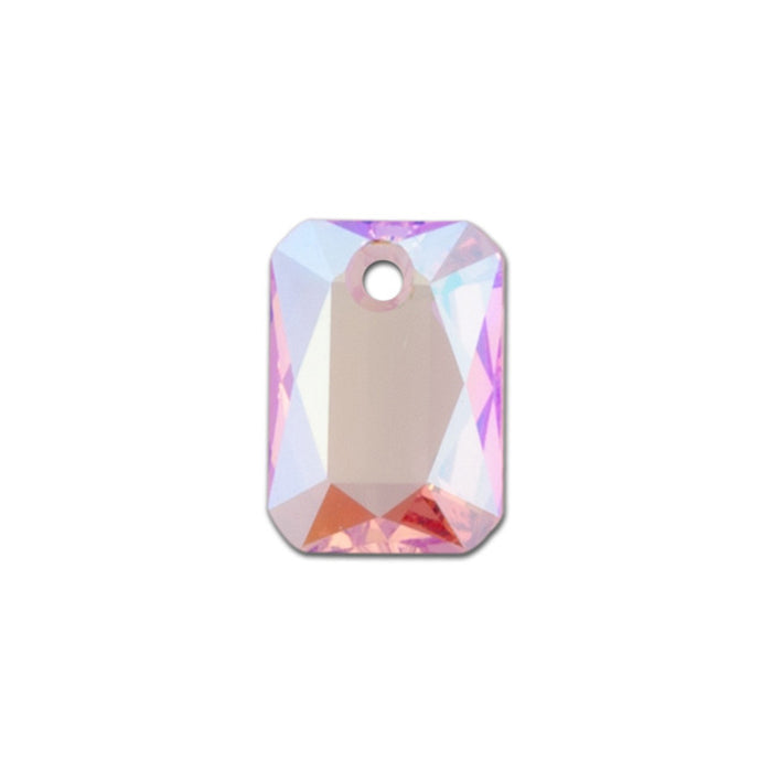 PRESTIGE Crystal, #6435 Emerald Cut Pendant 12mm, Light Rose Shimmer (1 Piece)