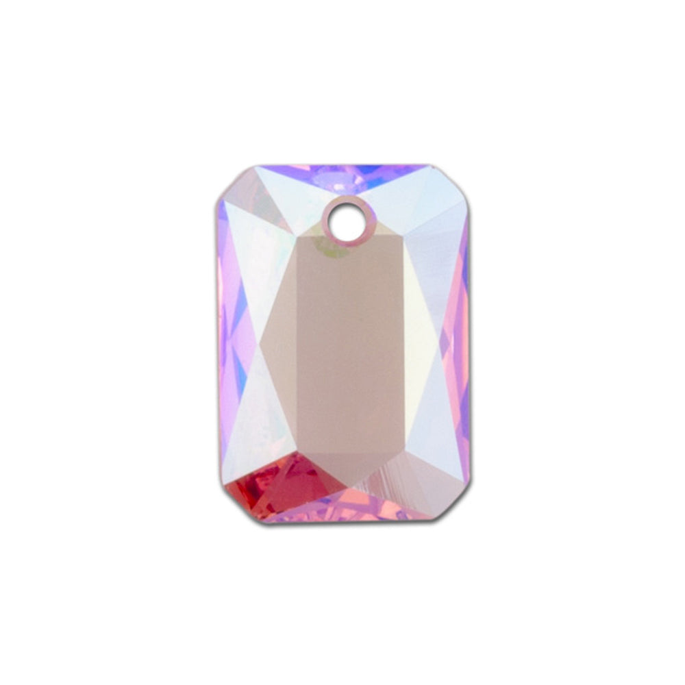 PRESTIGE Crystal, #6435 Emerald Cut Pendant 16mm, Light Rose Shimmer (1 Piece)