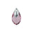 PRESTIGE Crystal, #6565 Metallic Cap Pear-Shaped Pendant 18mm, Light Rose / Light Chrome (1 Piece)