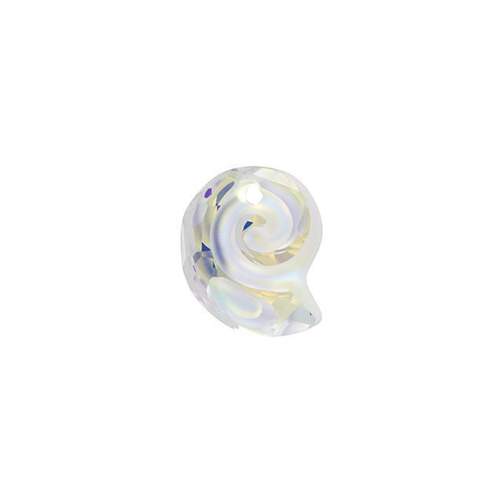 PRESTIGE Crystal, #6731 Twisted Shell Pendant 14mm, Partly Frosted Crystal AB (1 Piece)