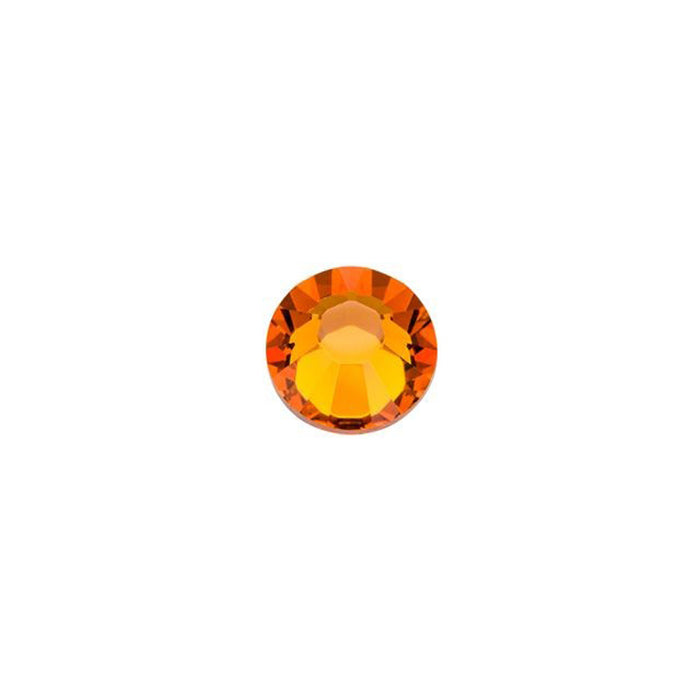 PRESTIGE Crystal, #H2038 Hotfix Round Flatback Rhinestone SS16, Tangerine (1 Piece)
