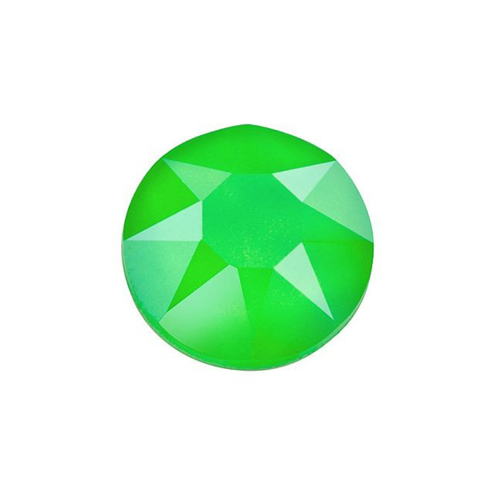 PRESTIGE Crystal, #H2078 Hotfix Round Flatback Rhinestone SS34, Electric Green LacquerPRO (1 Piece)