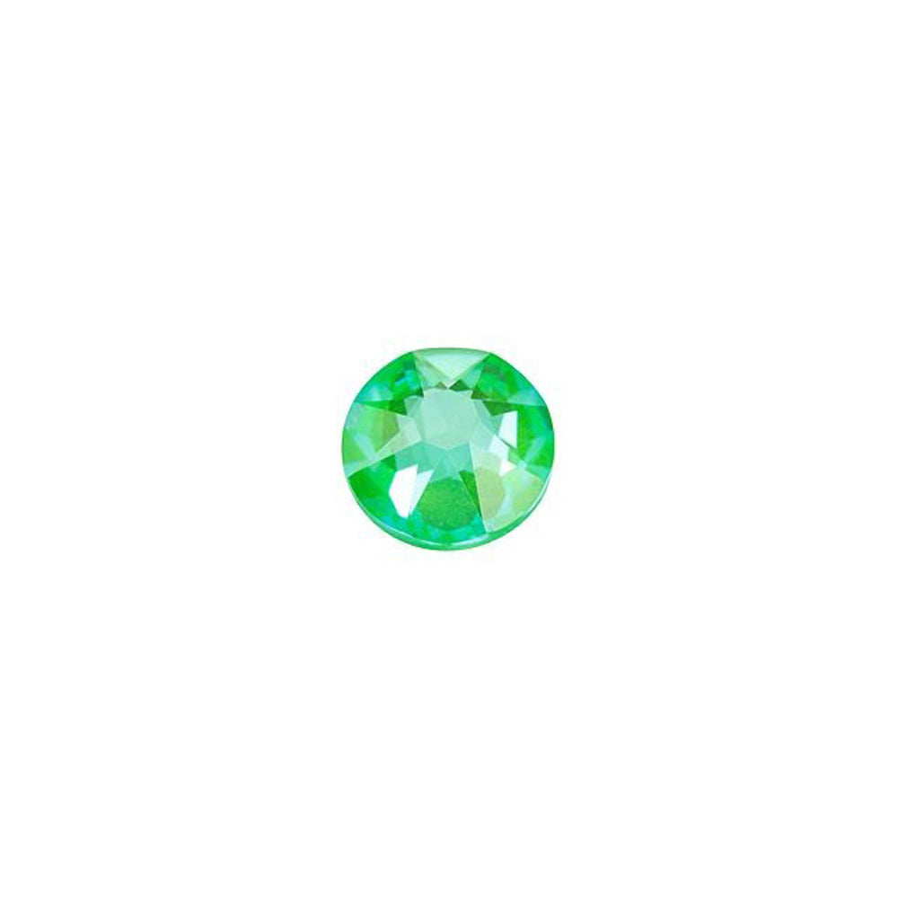 PRESTIGE Crystal, #H2078 Hotfix Round Flatback Rhinestone SS16, Electric Green LacquerPRO DeLite (1 Piece)