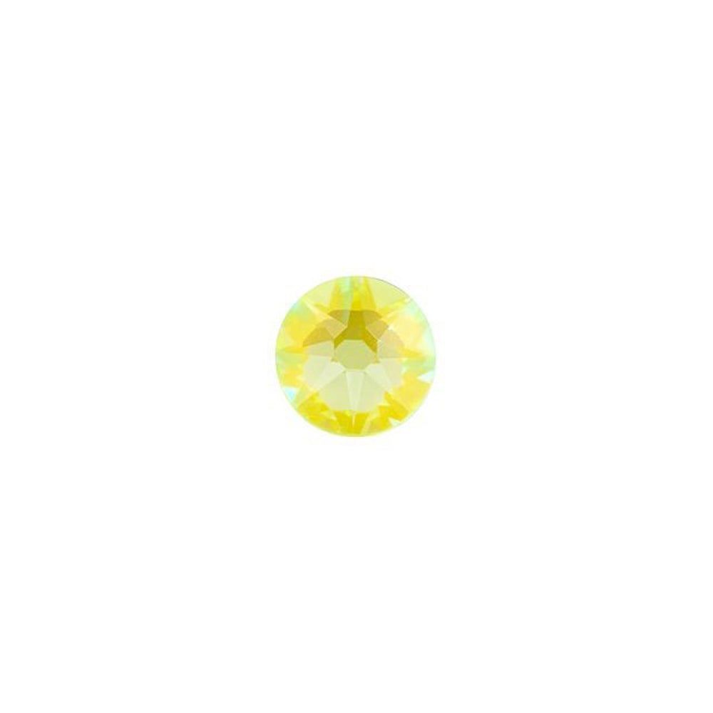 PRESTIGE Crystal, #H2078 Hotfix Round Flatback Rhinestone SS16, Electric Yellow LacquerPRO DeLite (1 Piece)