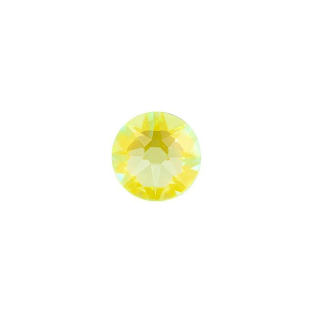 PRESTIGE Crystal, #H2078 Hotfix Round Flatback Rhinestone SS20, Electric Yellow LacquerPRO DeLite (1 Piece)