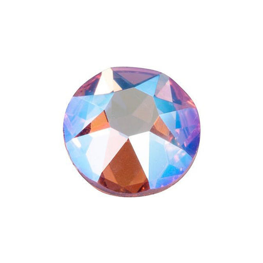 PRESTIGE Crystal, #H2078 Hotfix Round Flatback Rhinestone SS34, Light Rose Shimmer (1 Piece)
