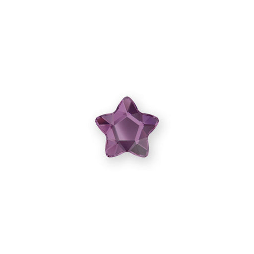 PRESTIGE Crystal, #H2754 Hotfix Star Flower Flatback Rhinestone 6mm, Amethyst (1 Piece)