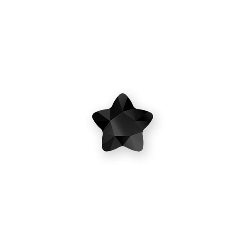 PRESTIGE Crystal, #H2754 Hotfix Star Flower Flatback Rhinestone 6mm, Jet (1 Piece)