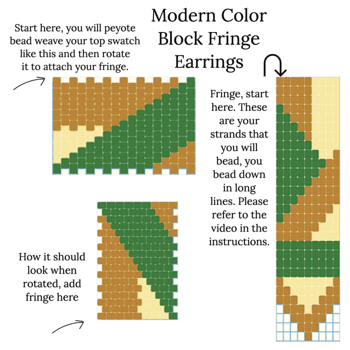 Modern Color Blocked Fringe Earrings