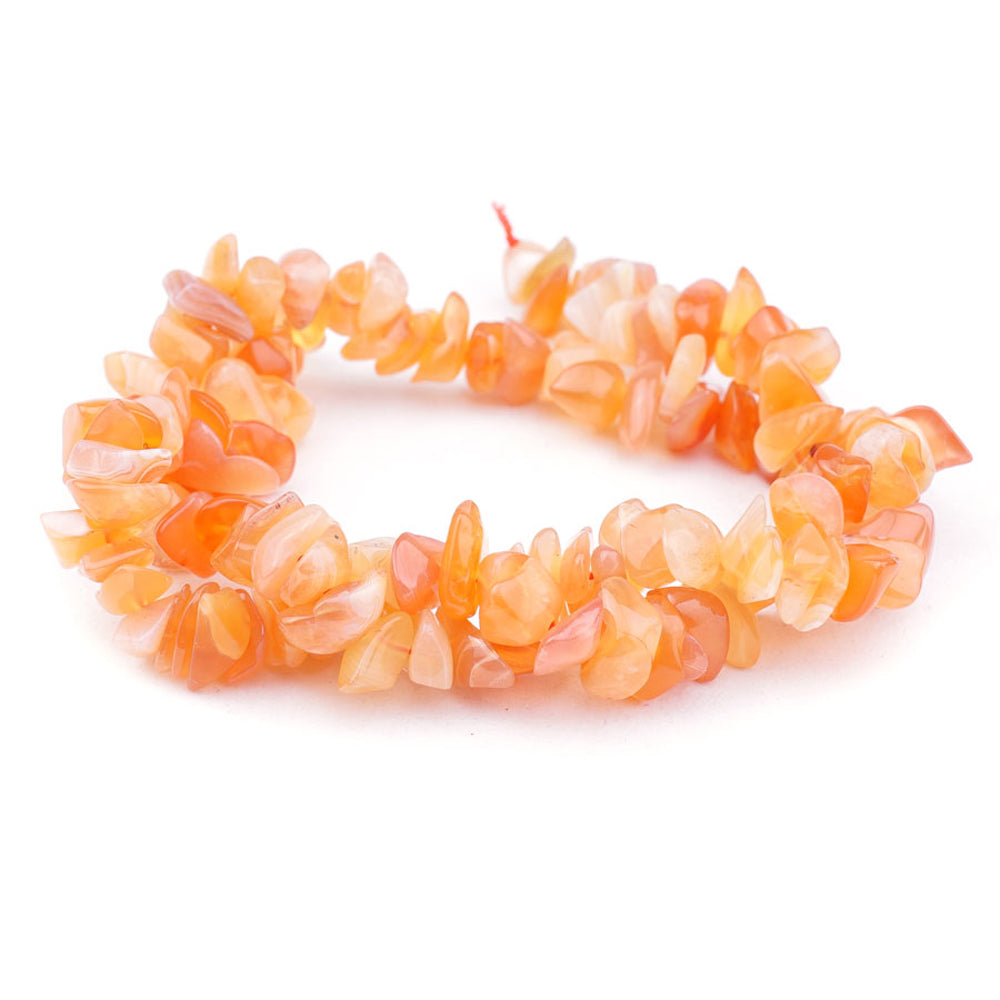 Dakota Stones Gemstone Beads, Natural Orange Chalcedony, Chips 8-13mm (15 Inch Strand)