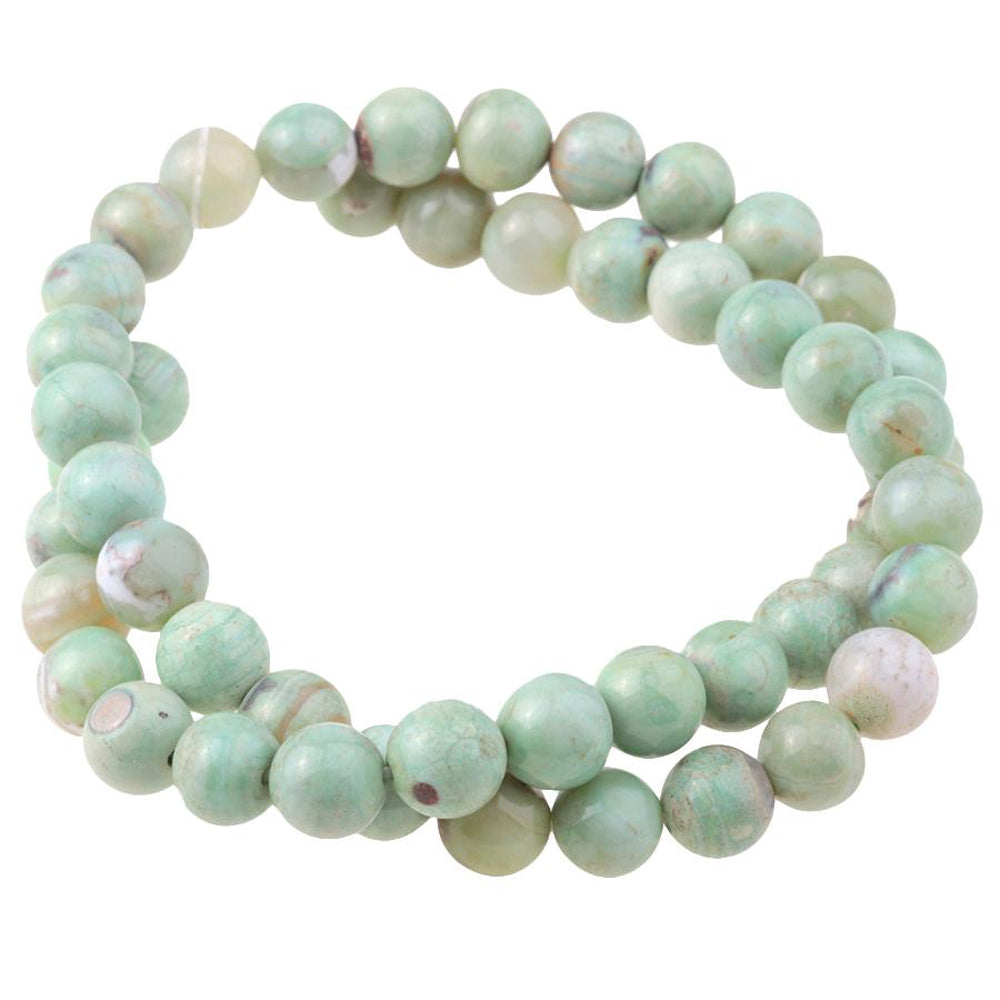 Dakota Stones Gemstone Beads, Green Terra Agate, Round 8mm (15 Inch Strand)