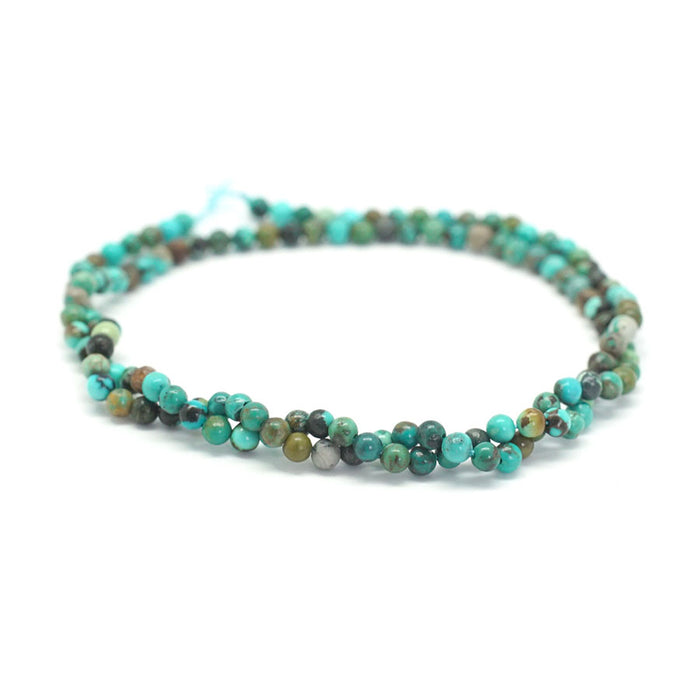 Dakota Stones Gemstone Beads, Hubei Turquoise Green, Round 3mm (15 Inch Strand)