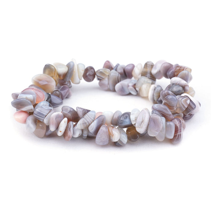 Dakota Stones Gemstone Beads, Natural Botswana Agate, Chips 8-13mm (15 Inch Strand)