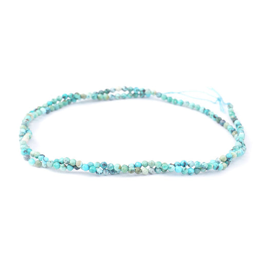 Dakota Stones Gemstone Beads, Hubei Turquoise Light Blue, Faceted Round 2mm (15 Inch Strand)