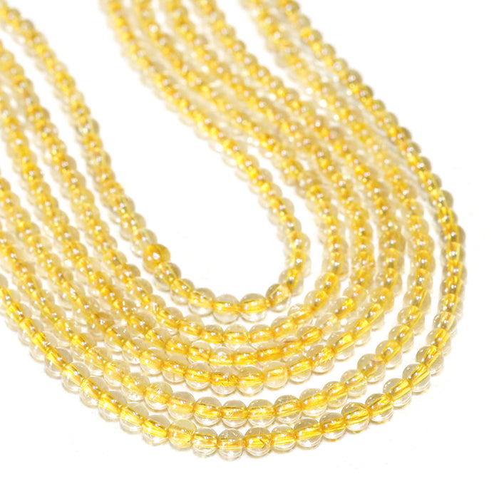 Dakota Stones Gemstone Beads, Golden Rutilated Quartz A Grade, Round 3mm (15 Inch Strand)