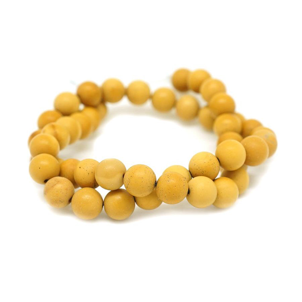Dakota Stones Gemstone Beads, Matte Yellow Mookaite, Round 8mm (15 Inch Strand)