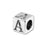 Alphabet Bead, Cube Letter "A" 5.6mm, Sterling Silver (1 Piece)