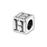 Alphabet Bead, Cube Letter "H" 5.6mm, Sterling Silver (1 Piece)