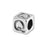 Alphabet Bead, Cube Letter "Q" 5.6mm, Sterling Silver (1 Piece)