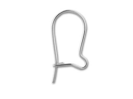 Earring Findings, Kidney Wire Hook 14mm / 20 Gauge, Sterling Silver (1 Pair)