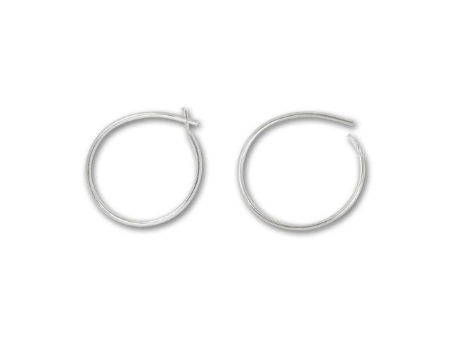 Sterling Silver Endless Beading Hoop 1/2-Inch (2 Pairs)