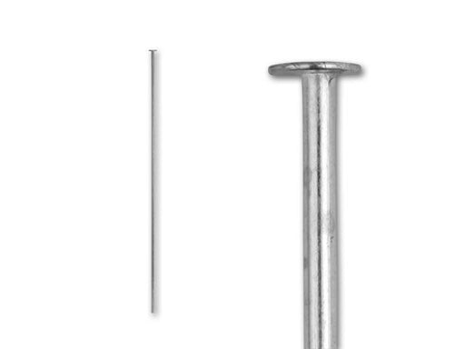 Head Pins, 2.5 Inches Long and 20 Gauge Thick, Sterling Silver (10 Pieces)