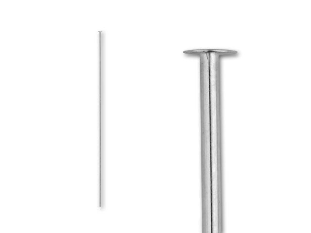 Head Pins, 2.5 Inches Long and 22 Gauge Thick, Sterling Silver (10 Pieces)