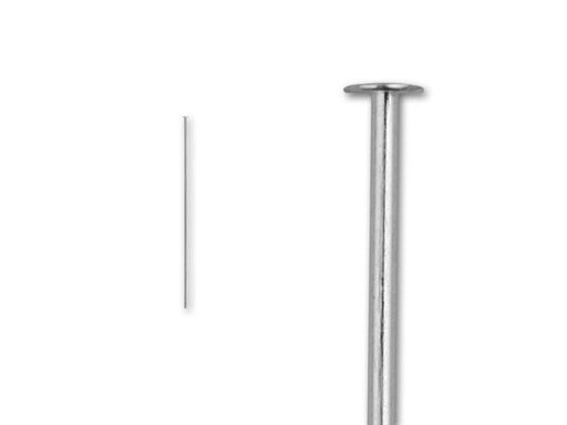 Head Pins, 1.5 Inches Long and 24 Gauge Thick, Sterling Silver (10 Pieces)